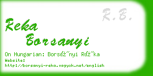 reka borsanyi business card
